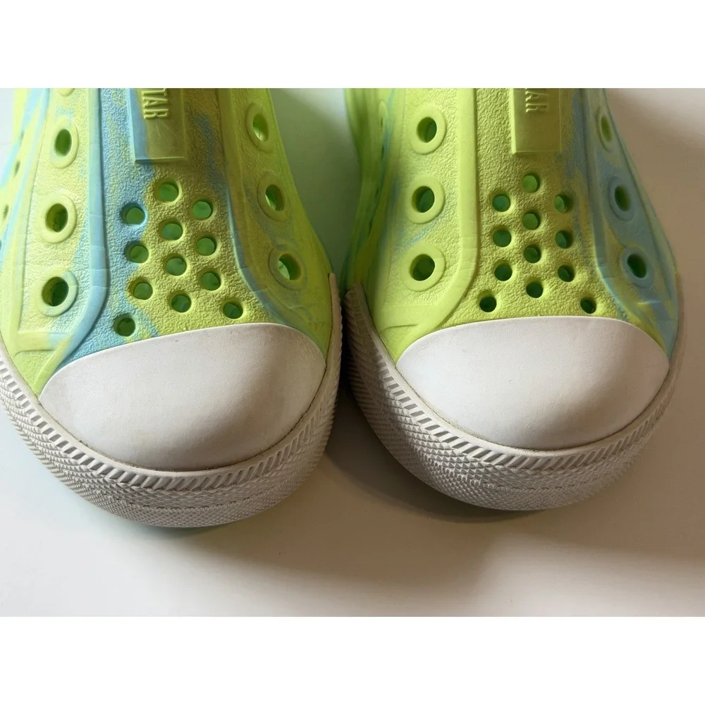 Converse Foam Clogs Toddler 7 Neon Green Blue Marble All Star Water Neon Marble